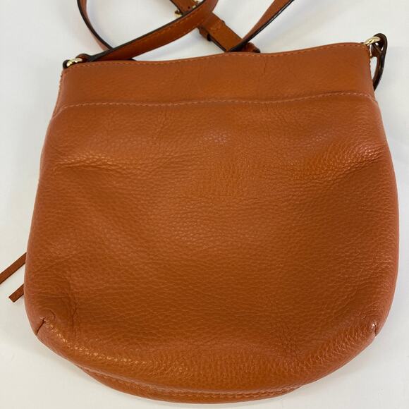 MICAEL KORS, SMALL, BURNT ORANGE LEATHER CROSSBODY BAG - Picture 5 of 13